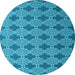 Round Machine Washable Abstract Light Blue Contemporary Rug, wshcon1044lblu