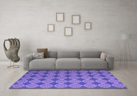 Machine Washable Abstract Purple Contemporary Rug, wshcon1044pur