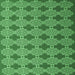 Square Machine Washable Abstract Emerald Green Contemporary Area Rugs, wshcon1044emgrn