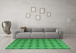 Machine Washable Abstract Green Contemporary Area Rugs in a Living Room,, wshcon1044grn