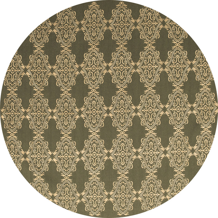 Round Machine Washable Abstract Brown Contemporary Rug, wshcon1044brn