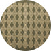 Round Machine Washable Abstract Brown Contemporary Rug, wshcon1045brn