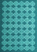 Machine Washable Abstract Turquoise Contemporary Area Rugs, wshcon1045turq