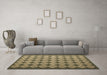 Machine Washable Abstract Brown Contemporary Rug in a Living Room,, wshcon1045brn