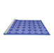 Sideview of Machine Washable Abstract Blue Contemporary Rug, wshcon1045blu