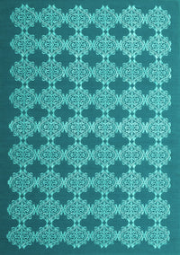 Abstract Turquoise Contemporary Rug, con1045turq