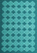 Abstract Turquoise Contemporary Rug, con1045turq