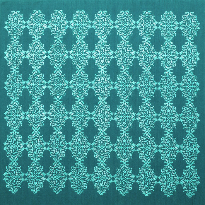 Square Abstract Turquoise Contemporary Rug, con1045turq