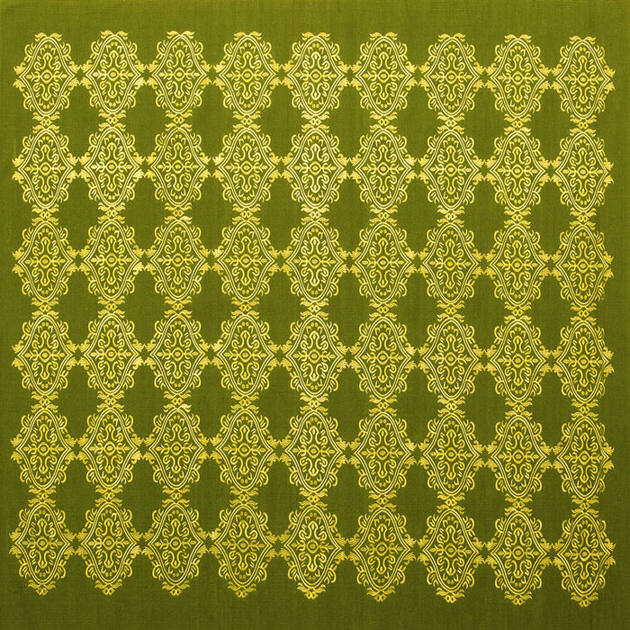 Square Machine Washable Abstract Yellow Contemporary Rug, wshcon1045yw