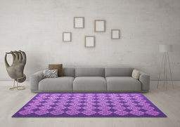 Machine Washable Abstract Pink Contemporary Rug in a Living Room, wshcon1045pnk