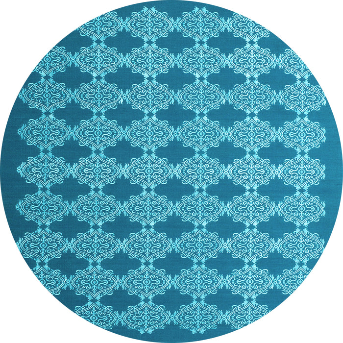 Round Machine Washable Abstract Light Blue Contemporary Rug, wshcon1045lblu