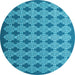 Round Machine Washable Abstract Light Blue Contemporary Rug, wshcon1045lblu