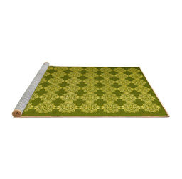 Sideview of Machine Washable Abstract Yellow Contemporary Rug, wshcon1045yw