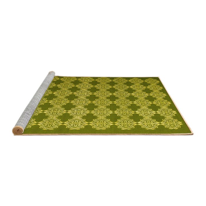 Sideview of Machine Washable Abstract Yellow Contemporary Rug, wshcon1045yw