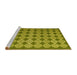 Sideview of Machine Washable Abstract Yellow Contemporary Rug, wshcon1045yw