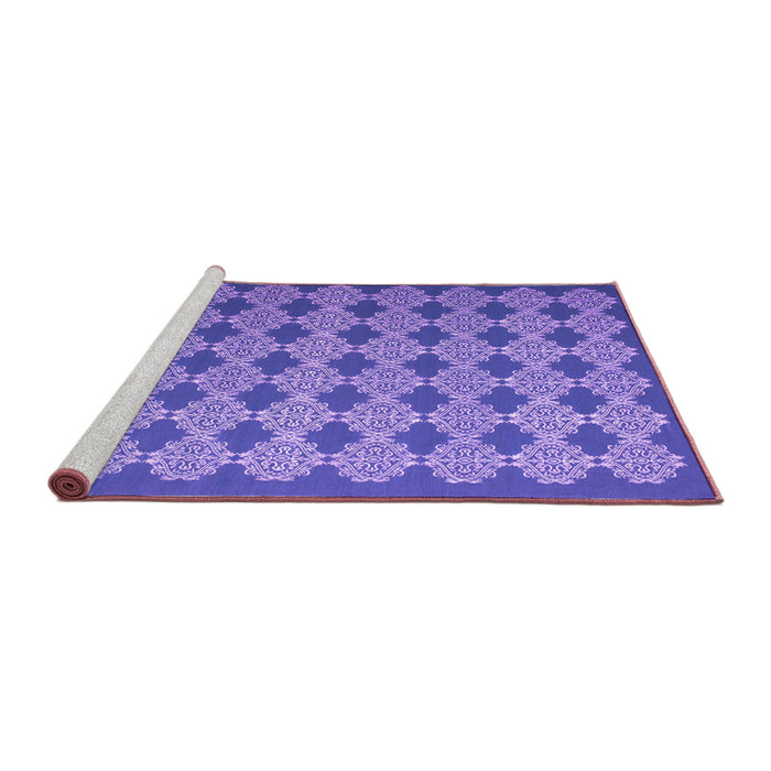 Sideview of Machine Washable Abstract Purple Contemporary Area Rugs, wshcon1045pur