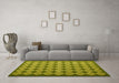 Machine Washable Abstract Yellow Contemporary Rug in a Living Room, wshcon1045yw