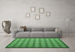 Machine Washable Abstract Emerald Green Contemporary Area Rugs in a Living Room,, wshcon1045emgrn