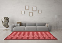 Machine Washable Abstract Red Contemporary Rug, wshcon1045red