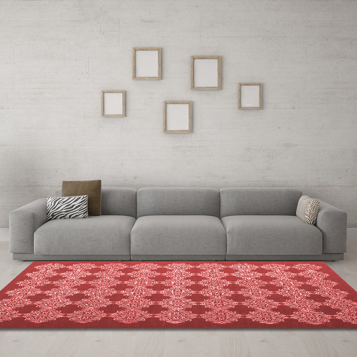 Contemporary Red Washable Rugs