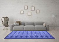 Machine Washable Abstract Blue Contemporary Rug, wshcon1045blu