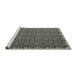 Serging Thickness of Machine Washable Contemporary Western Charcoal Gray Rug, wshcon1046
