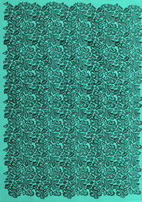 Abstract Turquoise Contemporary Rug, con1046turq