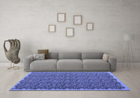 Machine Washable Abstract Blue Contemporary Rug, wshcon1046blu