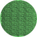 Round Abstract Emerald Green Contemporary Rug, con1046emgrn