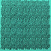 Square Abstract Turquoise Contemporary Rug, con1046turq