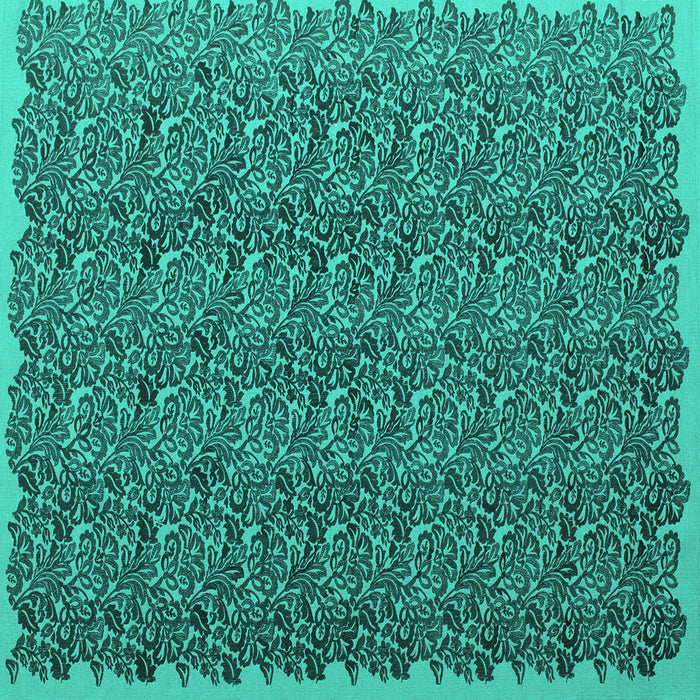 Square Machine Washable Abstract Turquoise Contemporary Area Rugs, wshcon1046turq
