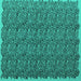 Square Machine Washable Abstract Turquoise Contemporary Area Rugs, wshcon1046turq