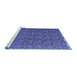 Sideview of Machine Washable Abstract Blue Contemporary Rug, wshcon1046blu