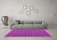 Machine Washable Abstract Pink Contemporary Rug, wshcon1046pnk