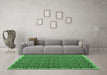 Machine Washable Abstract Emerald Green Contemporary Area Rugs in a Living Room,, wshcon1046emgrn