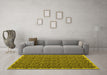 Machine Washable Abstract Yellow Contemporary Rug in a Living Room, wshcon1046yw