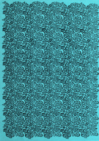 Abstract Light Blue Contemporary Rug, con1046lblu