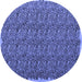 Round Abstract Blue Contemporary Rug, con1046blu