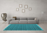 Machine Washable Abstract Light Blue Contemporary Rug, wshcon1046lblu