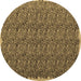 Round Machine Washable Abstract Brown Contemporary Rug, wshcon1046brn