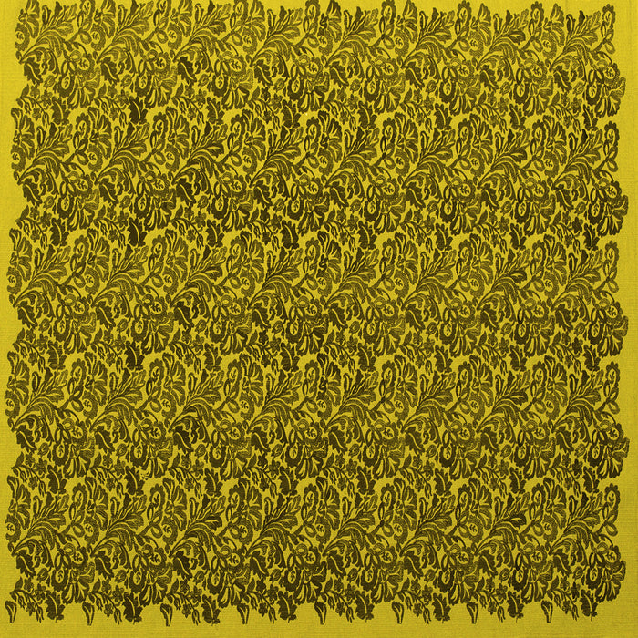 Square Abstract Yellow Contemporary Rug, con1046yw