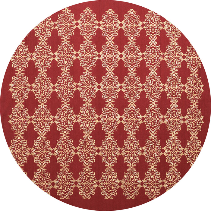 Round Machine Washable Abstract Brown Contemporary Rug, wshcon1047brn