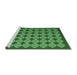 Sideview of Machine Washable Abstract Emerald Green Contemporary Area Rugs, wshcon1047emgrn