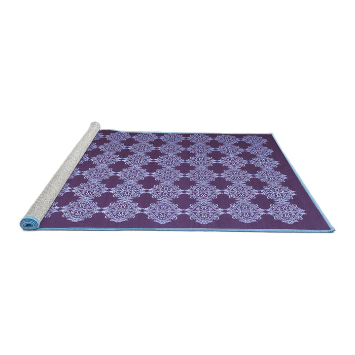 Sideview of Machine Washable Abstract Blue Contemporary Rug, wshcon1047blu