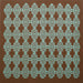 Square Machine Washable Abstract Turquoise Contemporary Area Rugs, wshcon1047turq