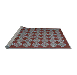 Sideview of Machine Washable Abstract Light Blue Contemporary Rug, wshcon1047lblu