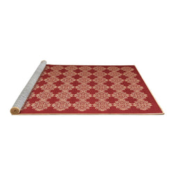 Sideview of Machine Washable Abstract Brown Contemporary Rug, wshcon1047brn
