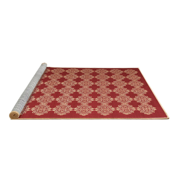 Sideview of Machine Washable Abstract Brown Contemporary Rug, wshcon1047brn