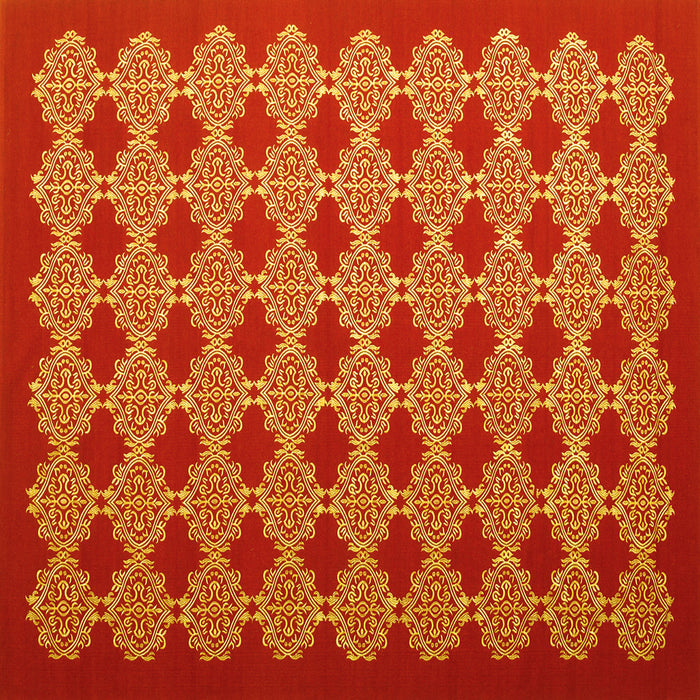 Square Abstract Yellow Contemporary Rug, con1047yw