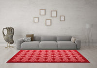 Machine Washable Abstract Red Contemporary Rug, wshcon1047red